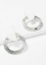 Marble Pattern Hoop Earrings