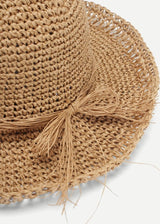 Bow Band Straw Boater Hat