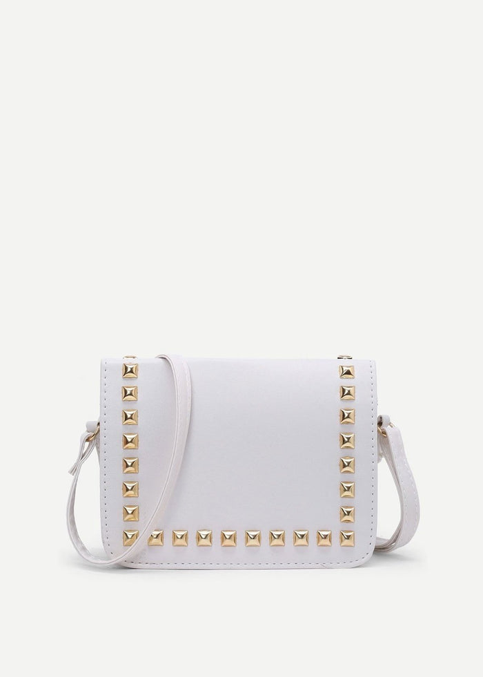 Studded PU Flap Bag