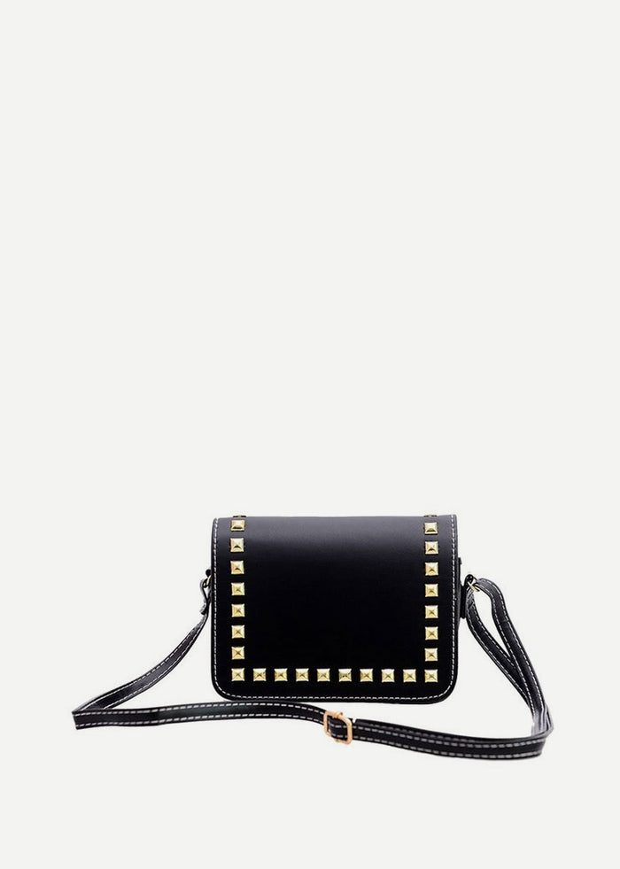 Studded PU Flap Bag