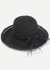 Bow Band Straw Boater Hat