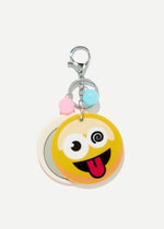 Random Color Ball Emoji Round Keychain