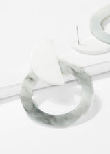 Marble Pattern Hoop Earrings